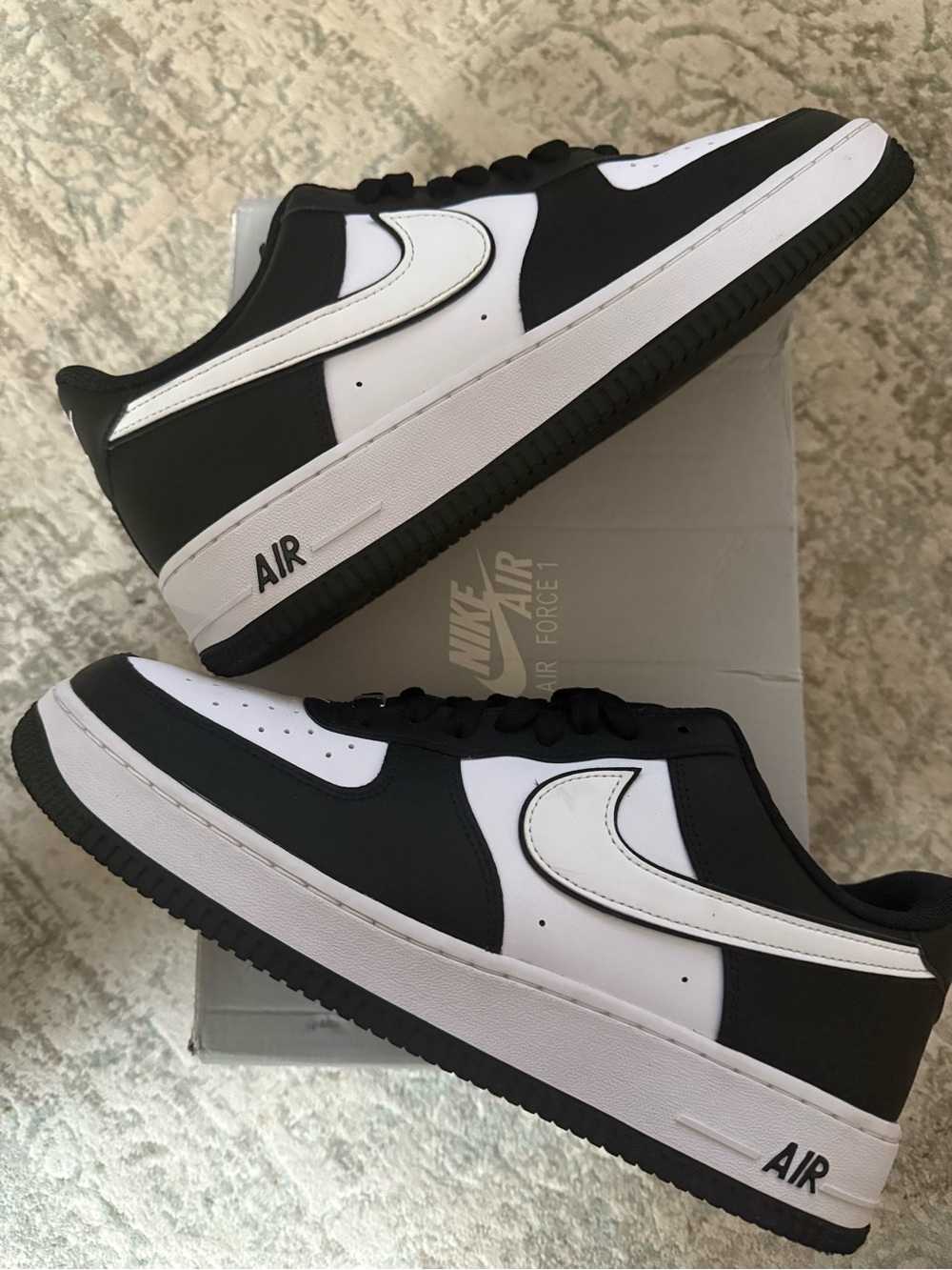 Nike Air Force 1 Low ‘07 White Swoosh Panda - Men's Low-Top Sneakers